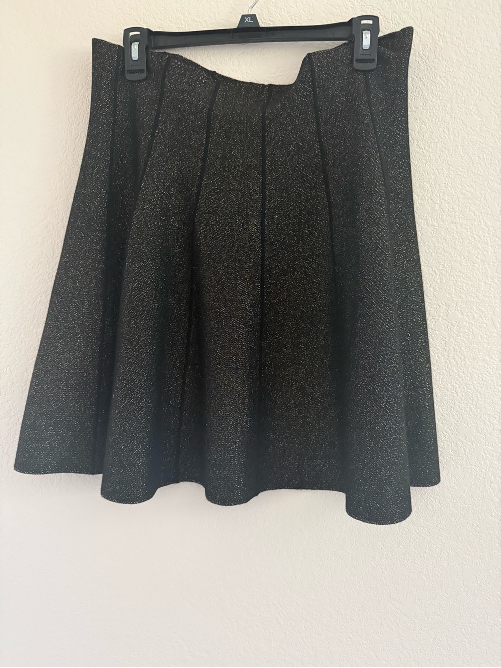 Black Metallic A-Line Skirt - Women's